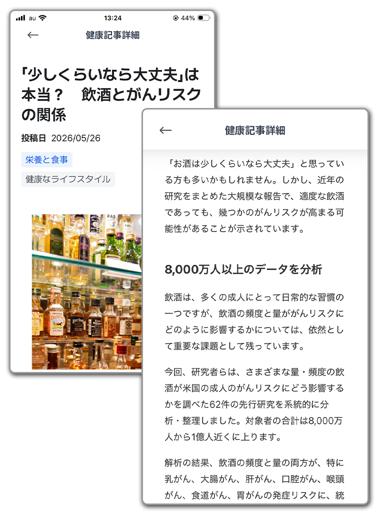 イメージ画像:健康意識の向上を支援する機能